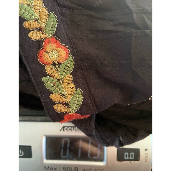 Free People Boho Embroidered Fall Midi Dress Size S Black Harvest Festival Folk - Picture 10 of 10